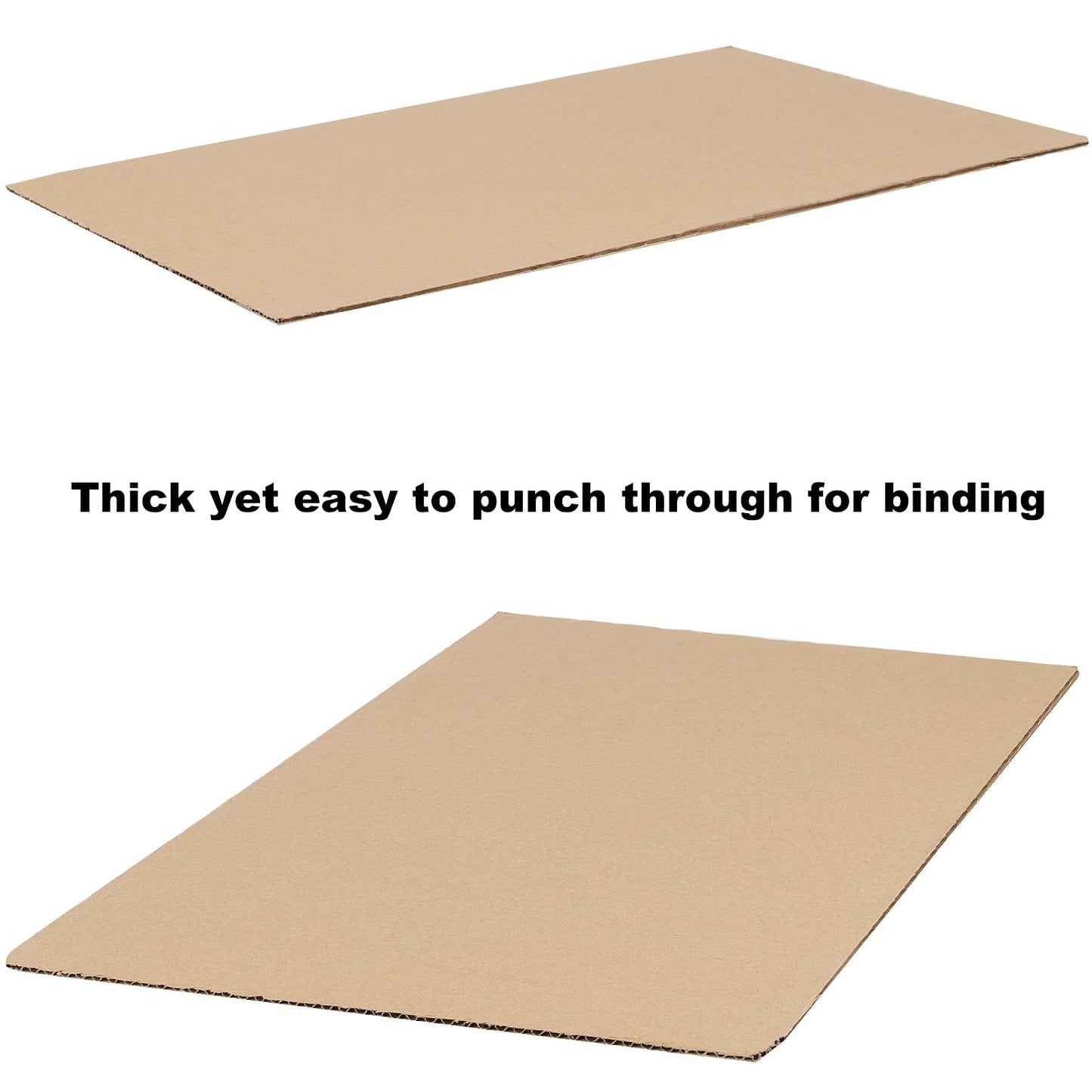 SHEUTSAN 100 Pack 8.5 x 11 Inch Brown Corrugated Cardboard Sheets, Brown Flat Cardboard Sheets for Albums Cover, Scrapbooking, Documents Prints Backing