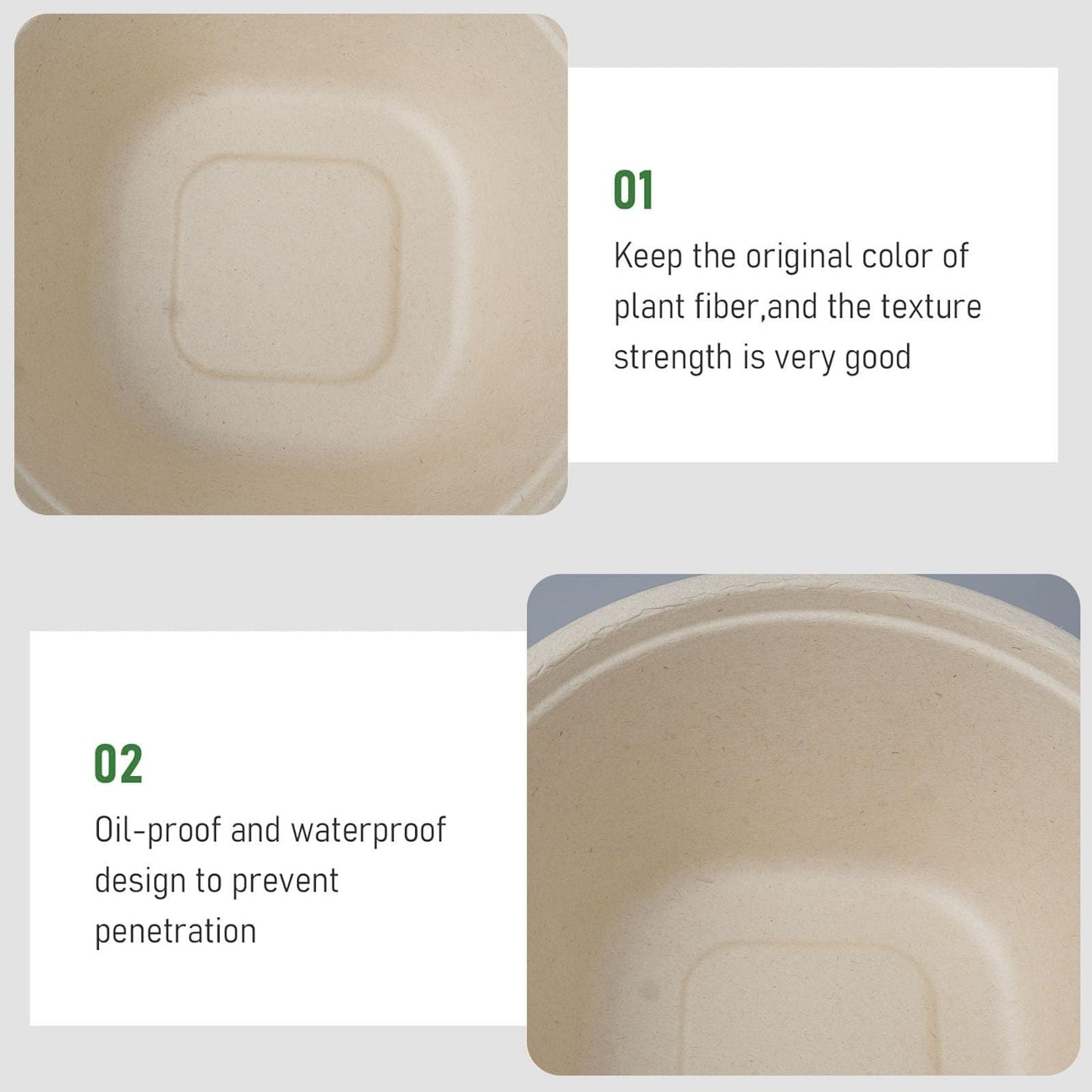 Disposable Paper Bowls 32oz Heavy Duty, 100 Pack Eco-Friendly Compostable Bowls, Party Serving Bowls for Salad, Ice Cream, Dessert and Hot Soup, Biodegradable Bowls Made of Sugarcane (Nature)