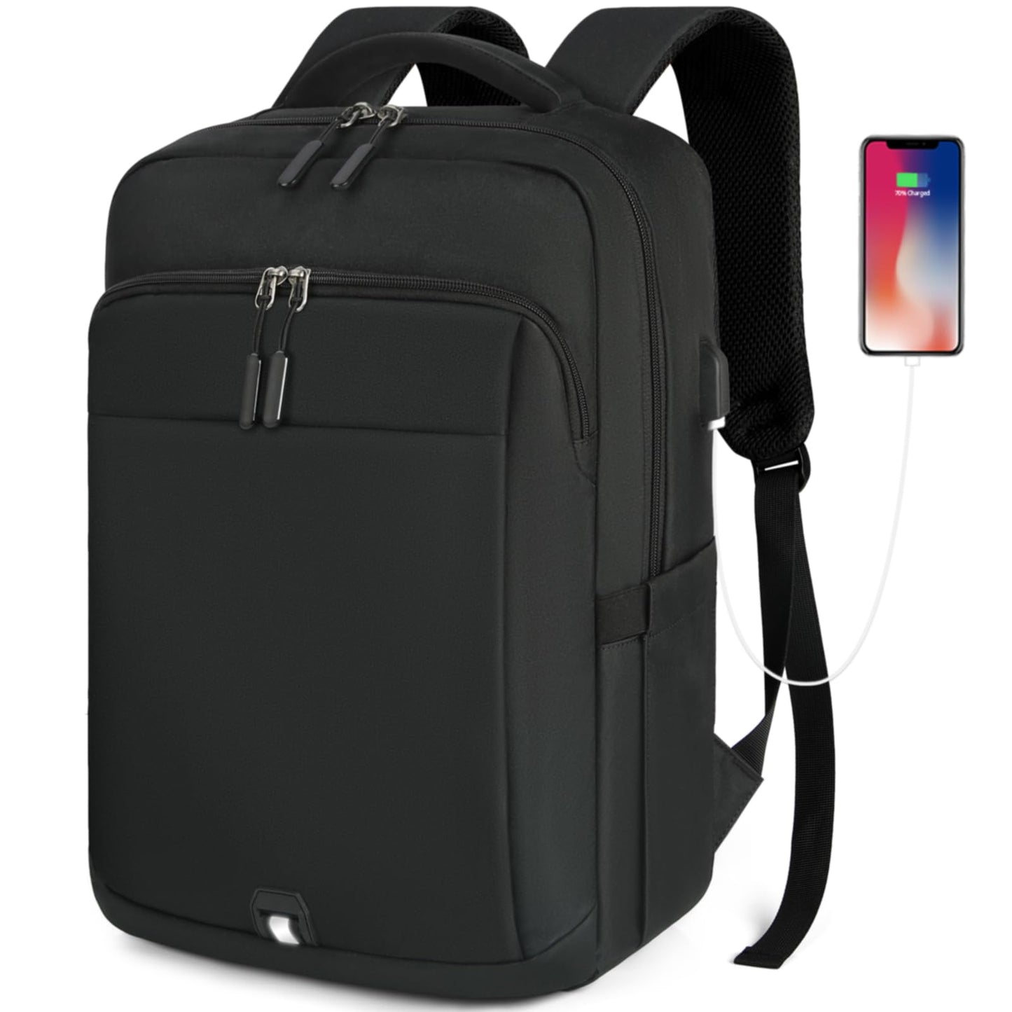 Laptop Backpack 15.6 inch Travel Backpack for Men and Women Anti Theft Backpacks with USB Charging Port Large Waterproof Computer Backpack for Work School, Black