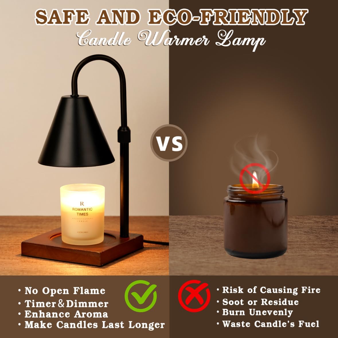 Modern Candle Warmer Lamp with Timer, Dimmable Candle Lamp Warmer, Men Women Christmas Birthday Gift, Black Candle Warmer, Adjustable Candle Light Warmer, Cozy Living Room Bedroom Home Decor