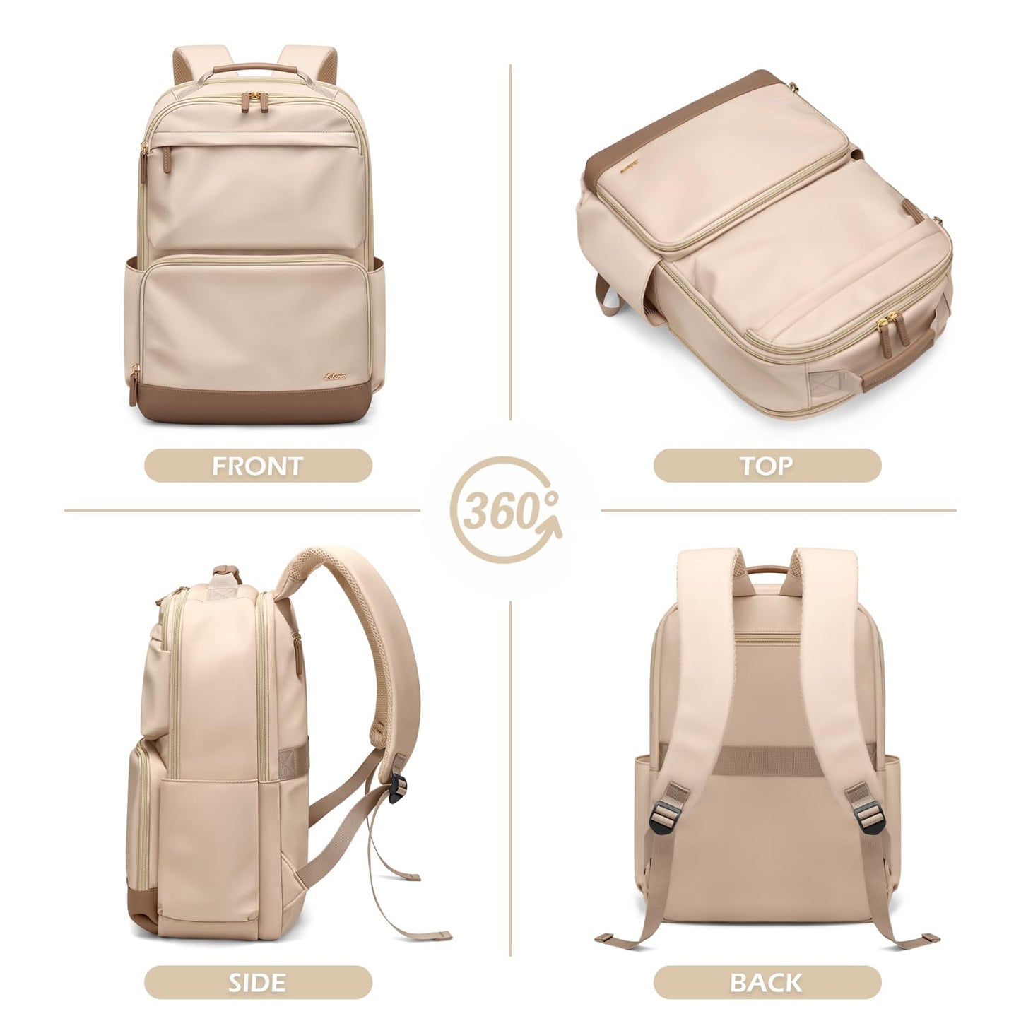 LABOMO Laptop Backpack for Women Men, Womens Work Backpacks with 16 Inch Laptop Compartment Waterproof Computer Bag Casual Backpack Purse for Work School Travel