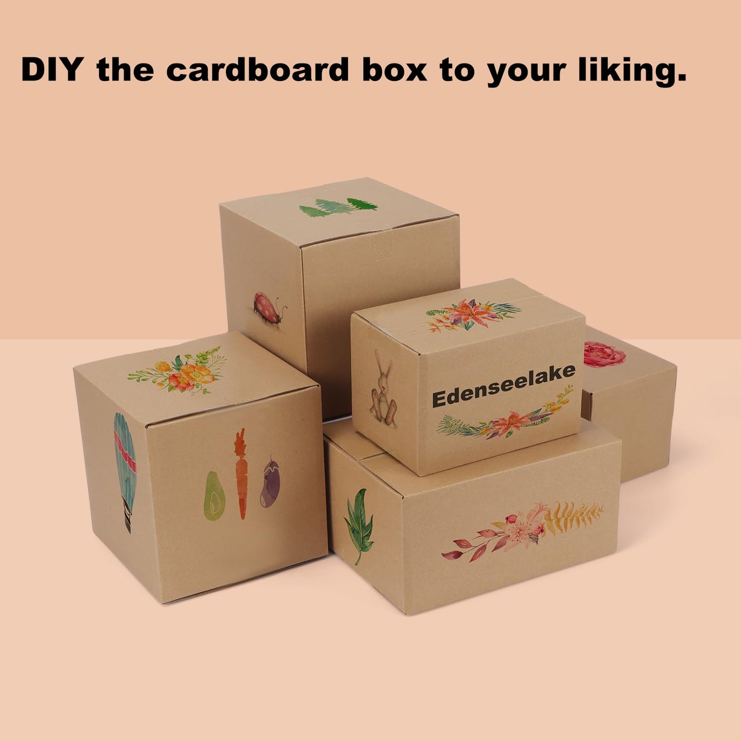 Edenseelake Pack of 50 Corrugated Cardboard Boxes for Mailing 8" x 4" x 4" Small Shipping Boxes for Packaging Mail Moving Brown