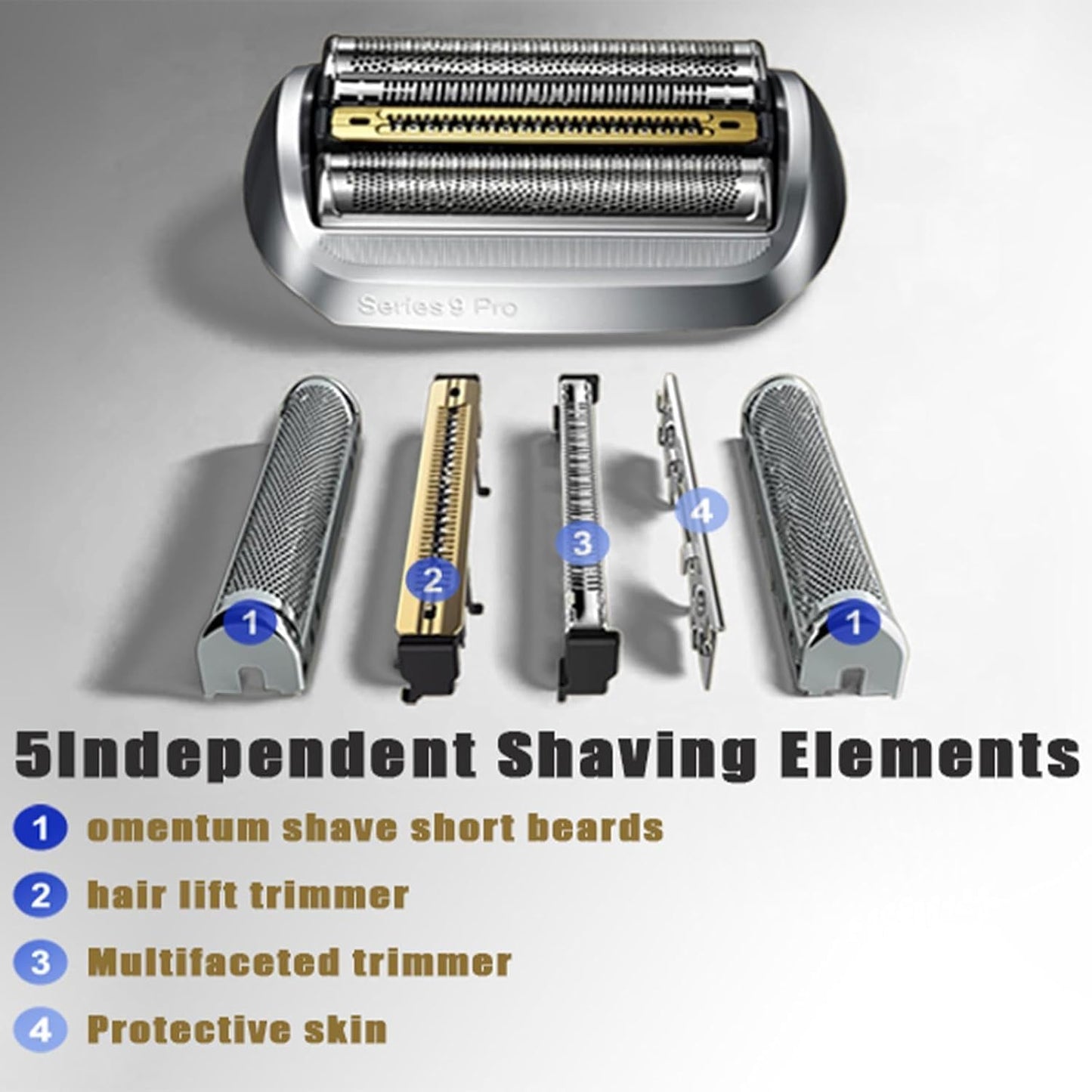 94M Series 9 Pro Electric Shaver Replacement Head for Braun Series 9 Pro and Series 9 Replacement Head for Electric Razors 9290cc, 9291cc, 9370cc, 9376cc, 9293s, 9260s, 9295cc, 9385cc (94M/3pcs)