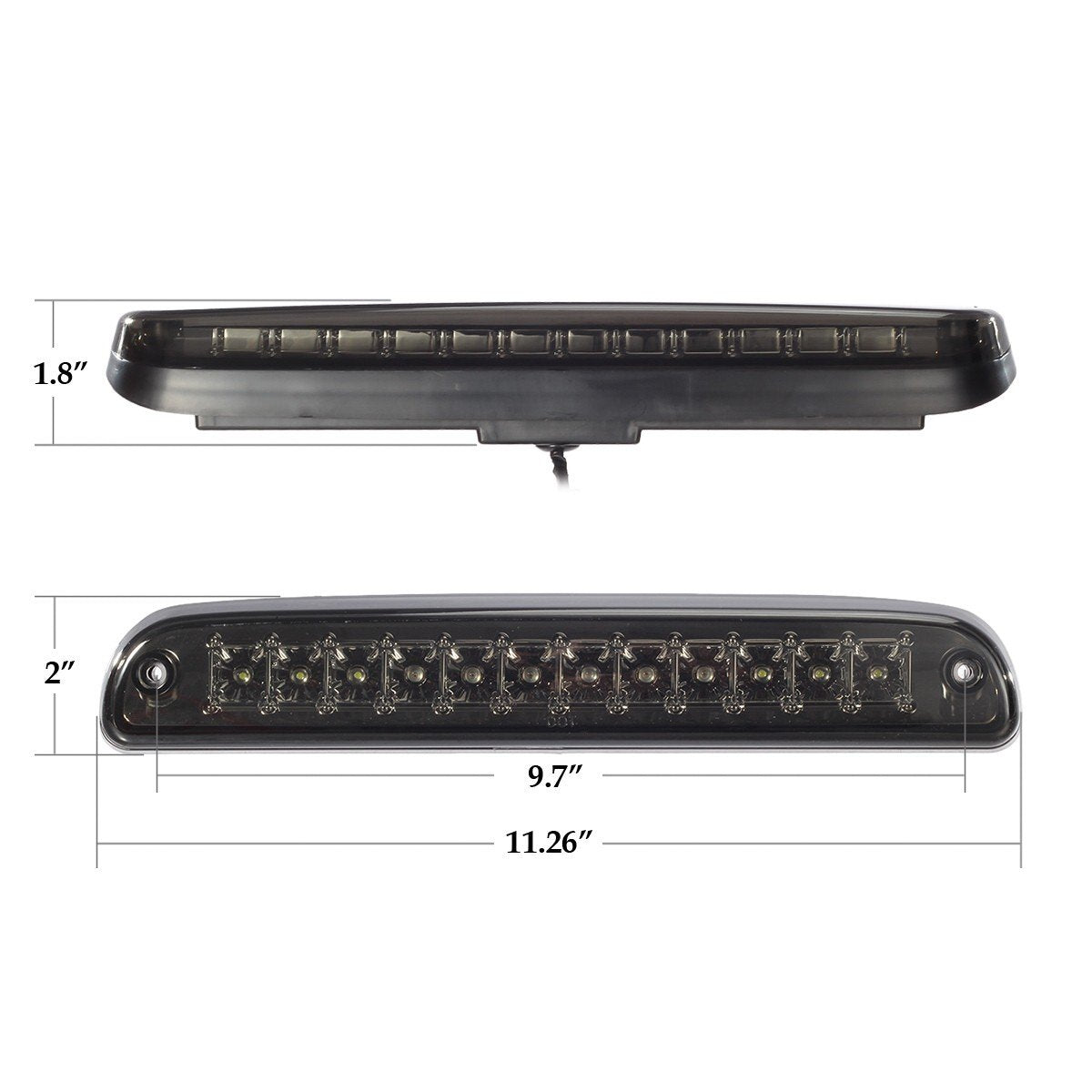 Partsam 3rd Third Brake Light Red/White 24LED Tail High Mount Cargo Lamp Smoked Lens Waterproof Replacement for F-250 F-350 F-450 F-550 Super Duty 1999-2016 / Ranger 1993-2011, DOT Compliant
