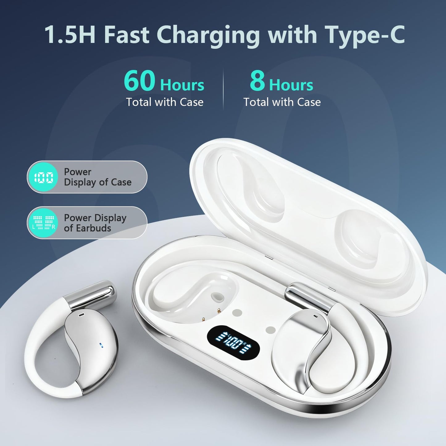 AI Language Translation Earbuds, Real-Time Translator for 164 Foreign Languages & Accents Includes Free Subscription Translation Device Earphones for Travel Business Learning, White