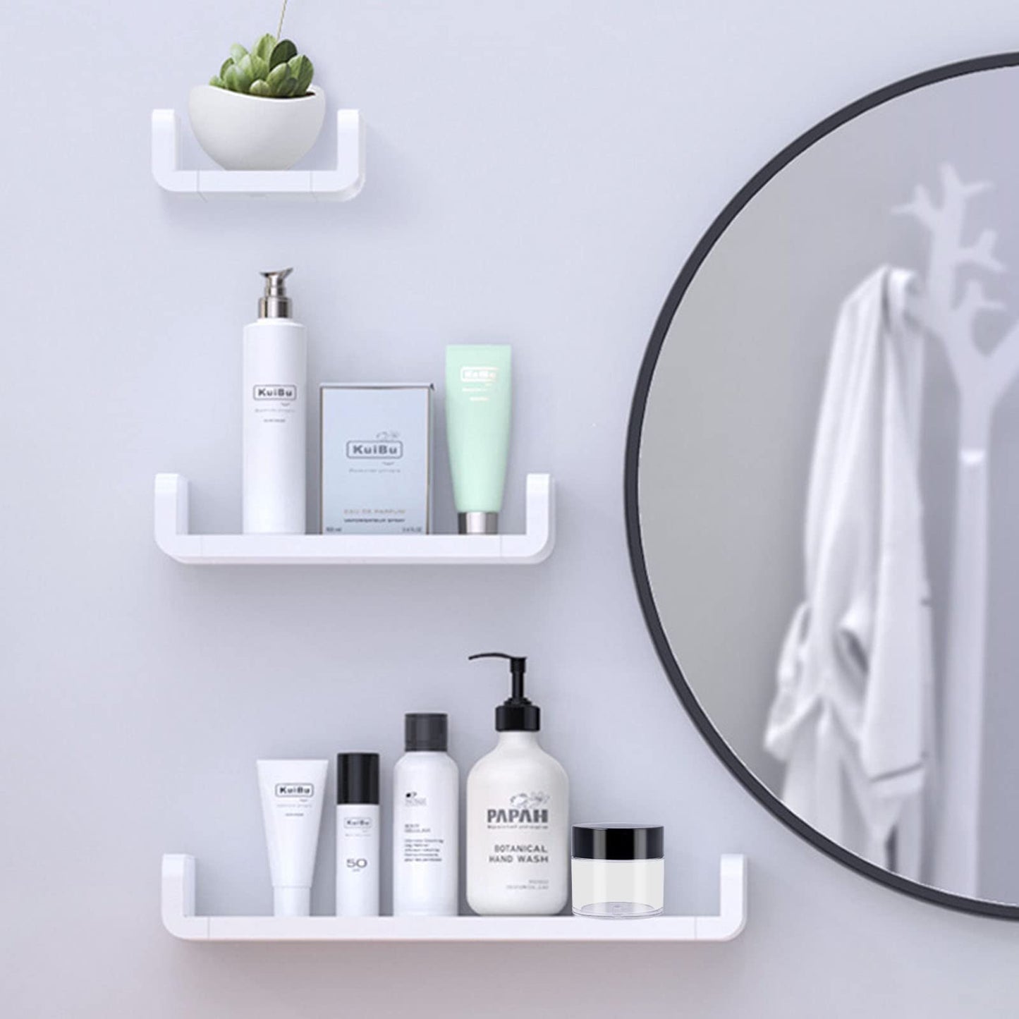 48 Pack Plastic Jars with Black Lids, Wide Mouth Plastic Jars Container, Round Clear Refillable Stackable Cosmetic Container with Labels & Pen for Storage Liquid Beauty Product(120ml/4oz)