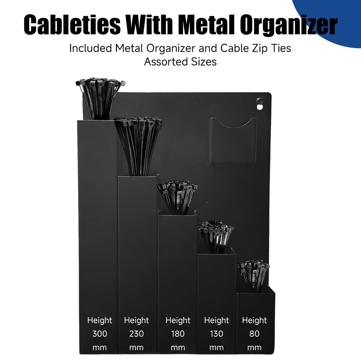 RIMLUFE Cable Zip Tie Storage Holder, Wall Mount Rack Organizers and Storage for Workshop Shed Toolgrid Shop Garage Home,Fit Various Lengths Zip Tie