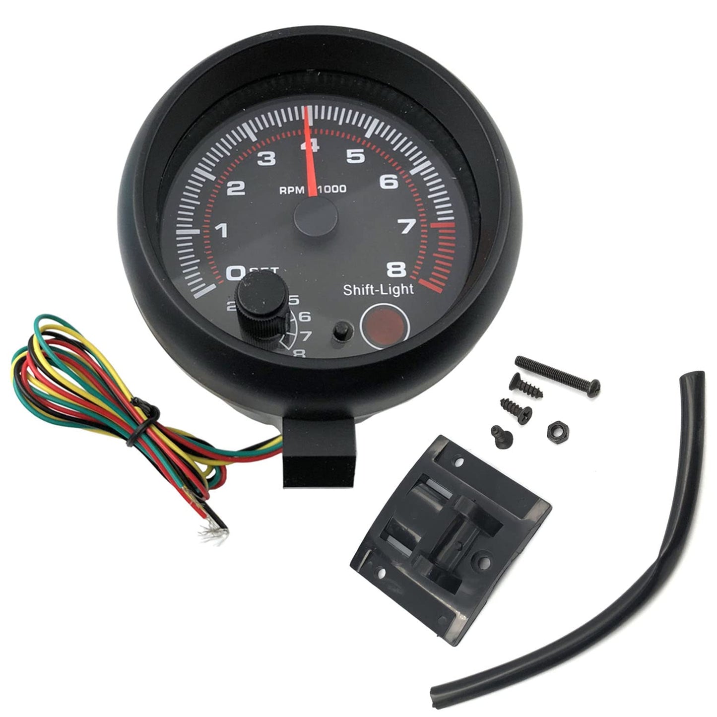 DEVMO Inch Car Tachometer Tacho Gauge Meter 0-8000 12V RPM with Black Background