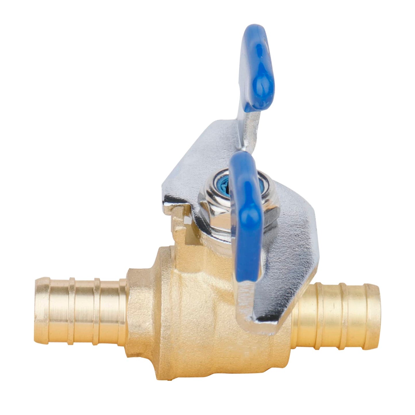 WHK 10 PCS Pex Ball Valve 1/2 Inch PEX Brass Full Port Shut Off Ball Valves,Pex Shutoff Valve 1/2" Pex Barb Water Sink Ball Valve with 1/4 Turn Red and Bule Handle(Lead-Free Brass) (10)