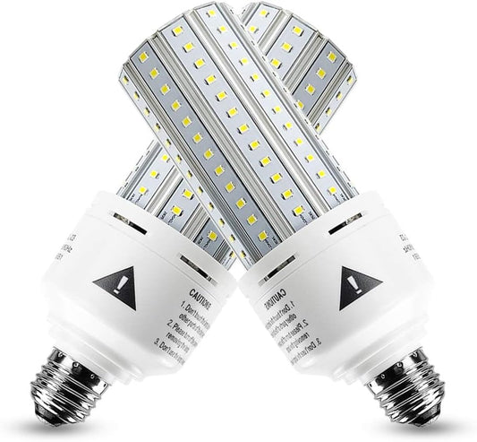 2 Pack 500W Equivalent LED Light Bulb 7500 Lumen 5000K Daylight White Bright E26/E27 Medium Base 60W Corn Light Bulbs for Outdoor Indoor Garage Warehouse Factory Backyard Street