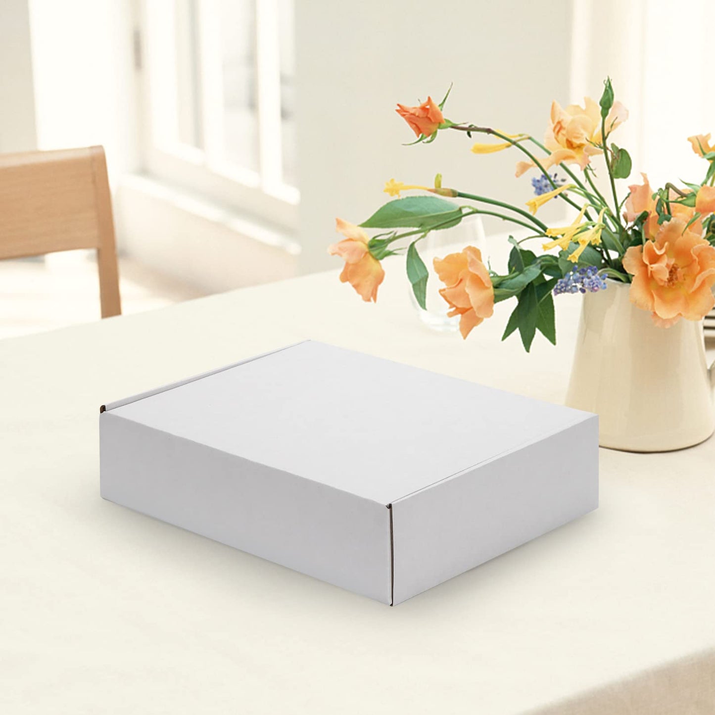 HORLIMER 12x9x3 inches Small Shipping Boxes Set of 20, White Corrugated Cardboard Box Literature Mailer