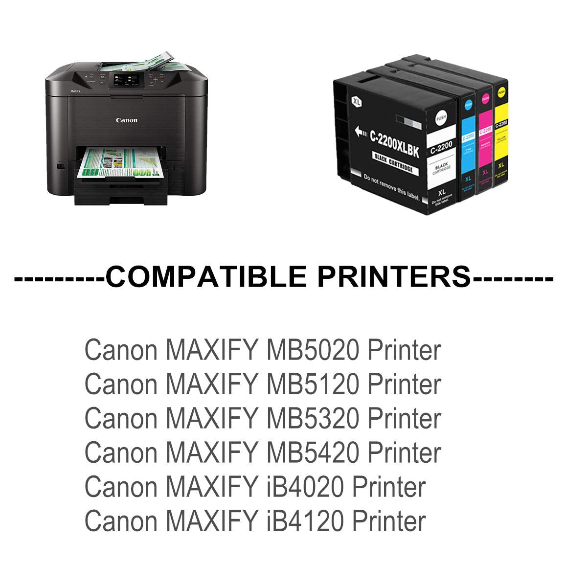 PGI-2200 2200XL Compatible Ink Cartridges for Canon Maxify MB5020 iB4120 MB5320 MB5420 MB5120 iB4020 Printer (2 Black, 2 Cyan, 2 Magenta, 2 Yellow)