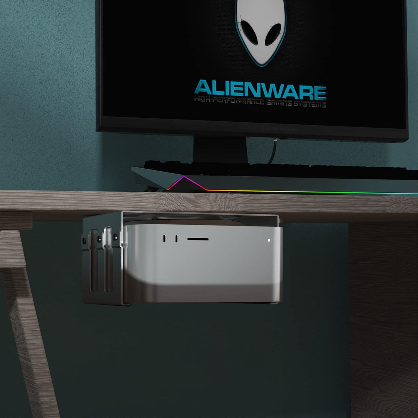 IFCASE Heat Dissipation Design Anti-Scratch Inner Aluminum Under Desk, Wall, Vesa Mount for Mac Studio M4 M3 M2 M1 Max/Ultra (Silver)