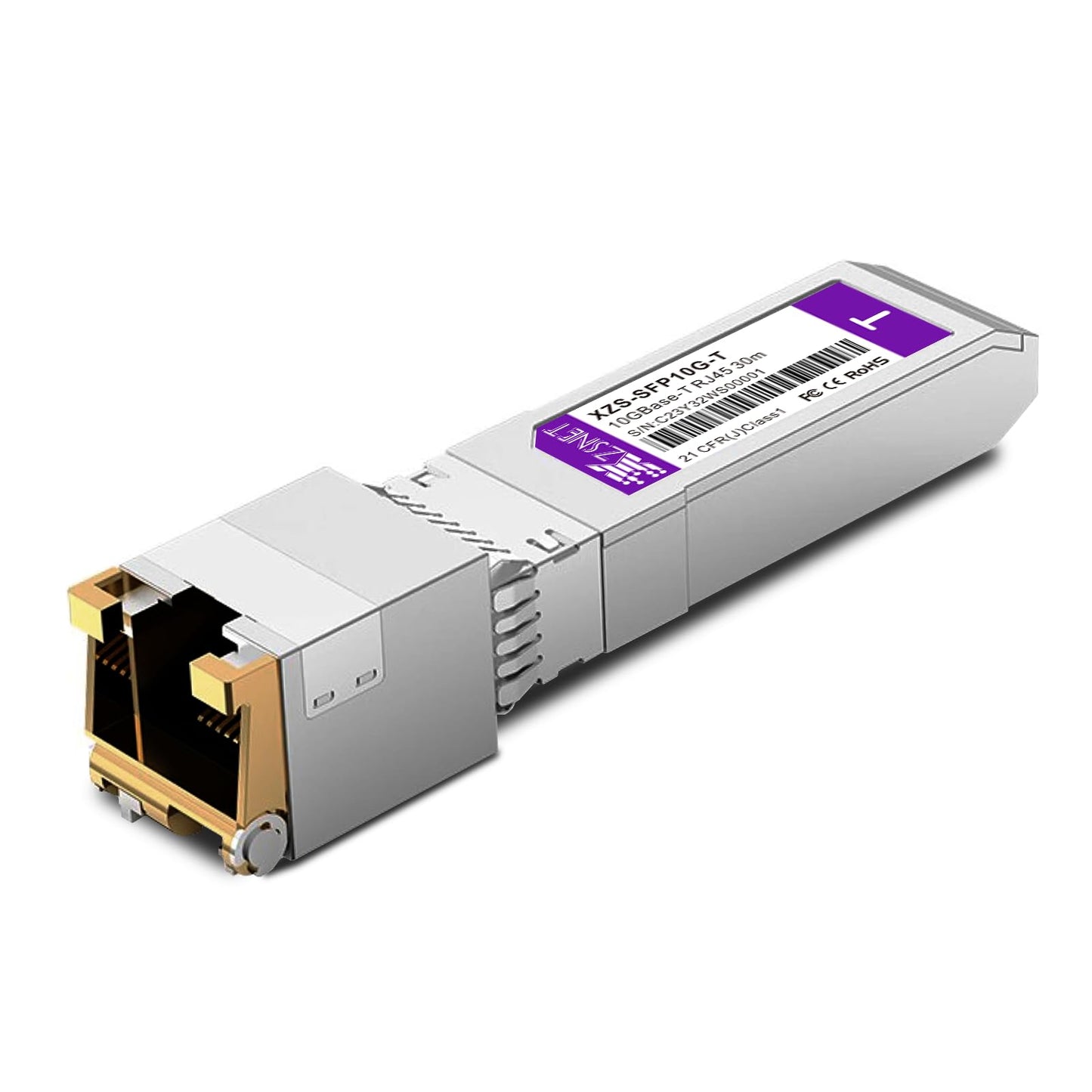 10GBASE-T SFP+ Transceiver, 1.25/2.5/5/10G SFP+ to RJ45, 10Gb Copper SFP+ to Ethernet Module for Cisco SFP-10G-T-S, Ubiquiti UniFi UF-RJ45-10G, Mikrotik, Meraki, Netgear, D-Link and More, 1 Pack