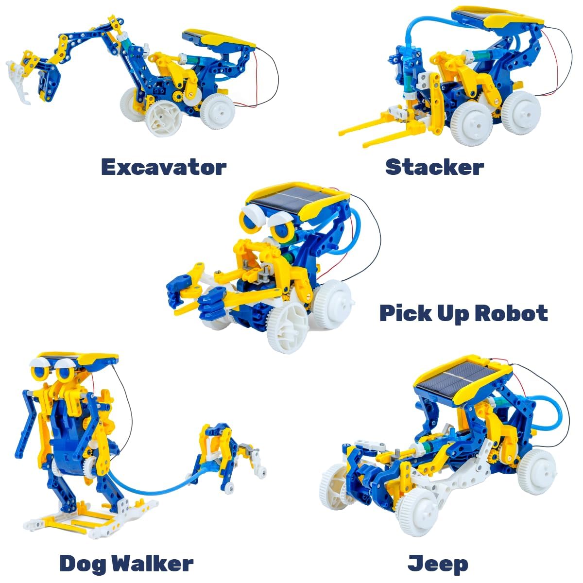 CIC Kits 12 in 1 Solar & Hydraulic Construction Kit | Educational STEM Engineering Toys for Kids & Teens | English & Français Bilingual Manual
