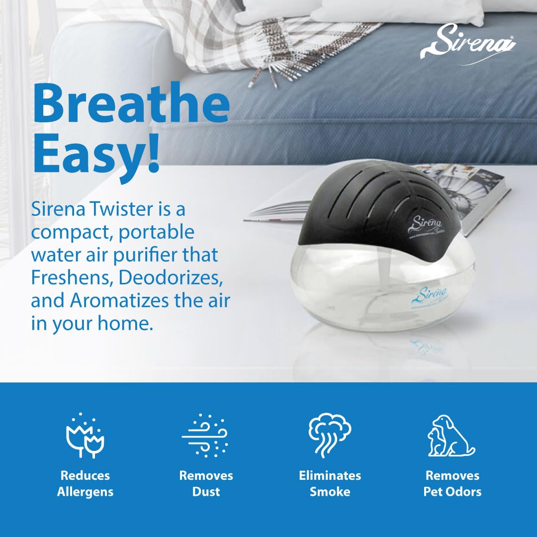 Sirena Twister Air Purifier and Freshener - Black