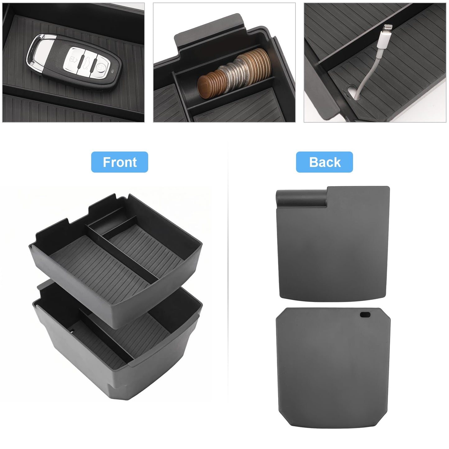 Coleya Double Layer (Only for Electronic Shift), 2025 2026 Tucson/Tucson Hybrid/Tucson PHEV Center Console Organizer, Durable ABS Plastic&Anti-Slip Console Tray Insert 2025 Tucson limited Accessories