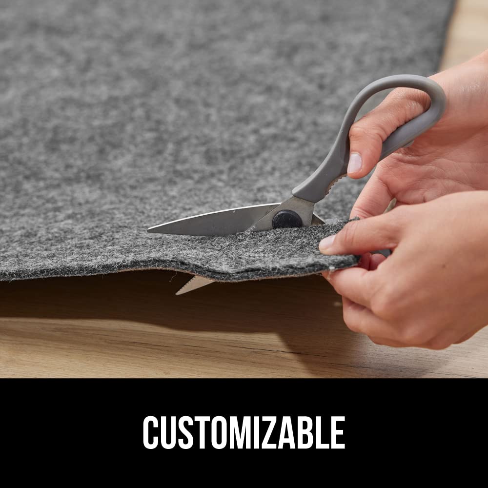 GORILLA GRIP Felt with Rubber Stay in Place Slip Resistant Rug Pad, 1/8 inch Thick, 5x8 FT Protective Padding Under Area Rugs, Cushioned Gripper Pads, Carpet Runners, Hardwood Floors Protection
