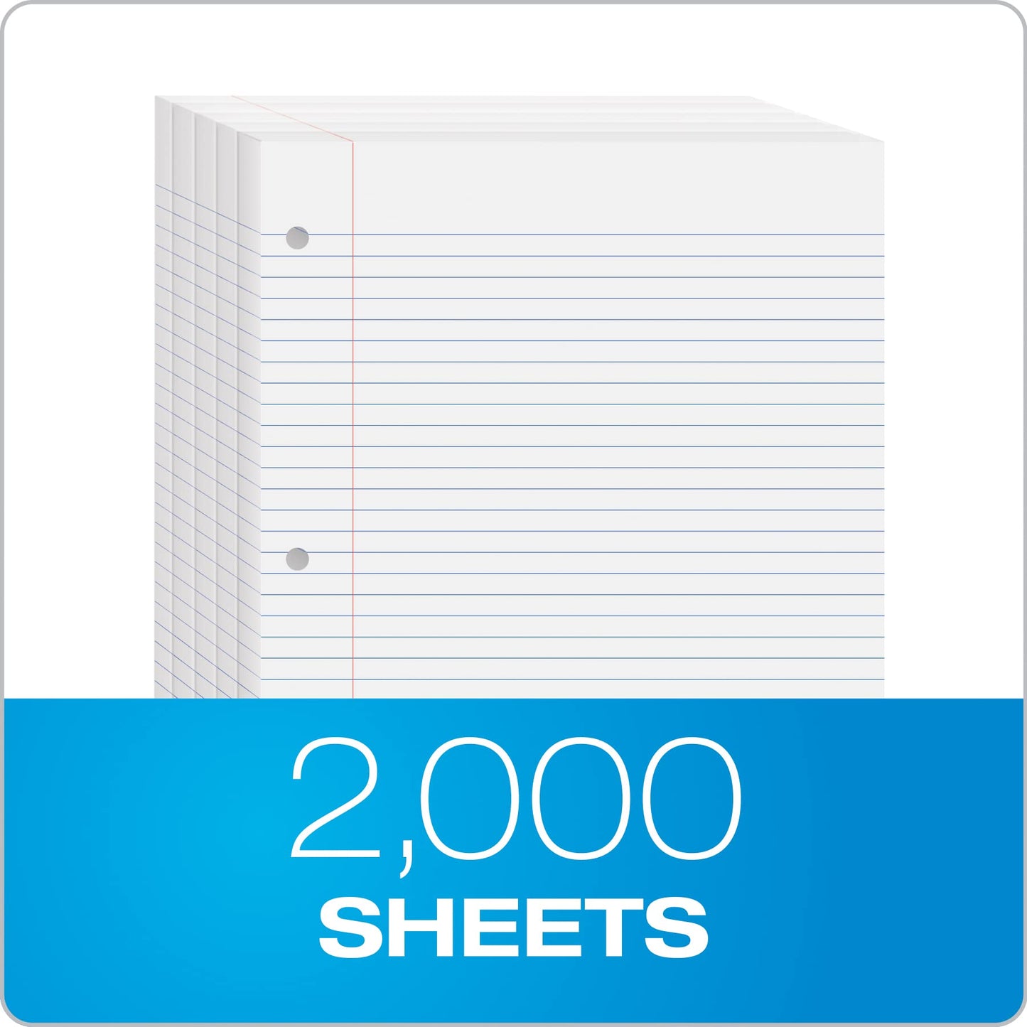 Oxford Loose Leaf Paper, 2000 Sheets, College Rule Filler Notebook Paper, 8-1/2" x 11", 3-Hole Punched Fits 3-Ring Binders, 4 Packs of 500 (62331)