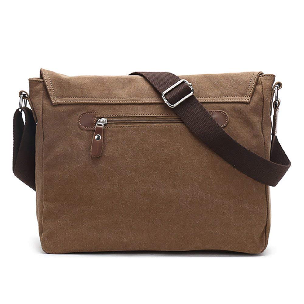 AUGUR Messenger Bag Canvas Casual Shoulder Sling Bag Satchel Messenger Bag for Men Women Work Office Laptop Bag - Coffee