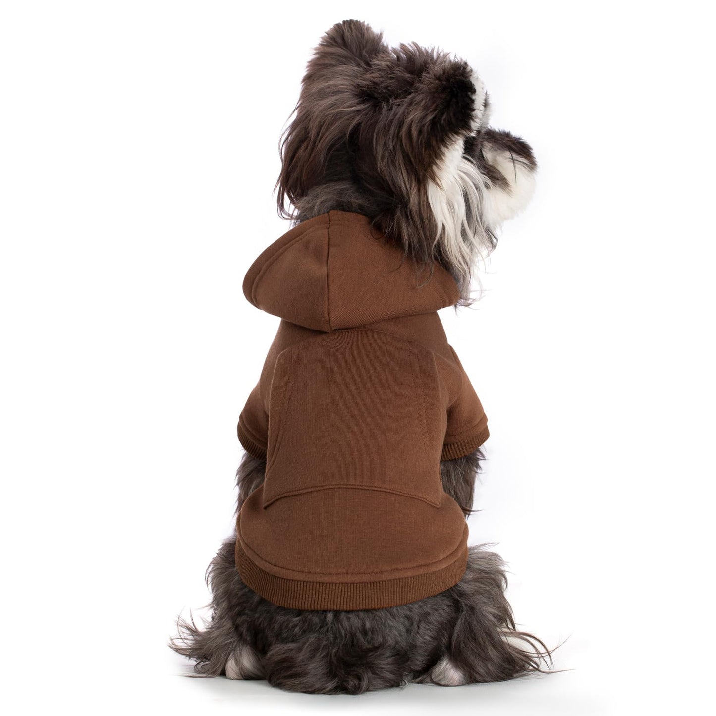 Koneseve Dog Hoodie & Cat Sweater, Warm Fleece Hooded Soft Winter Sweatshirt for All Breeds, Cozy Pet Clothes, Brown, 5XL