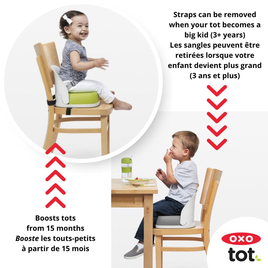 Oxo Tot Perch Booster Seat with Straps, Gray