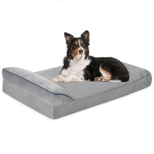 Bnonya Orthopedic Dog Bed Medium, Dog Beds for Medium Dogs Bolster Pet Bed, Washable Dog Bed with Pillow and Anti-Slip Bottom