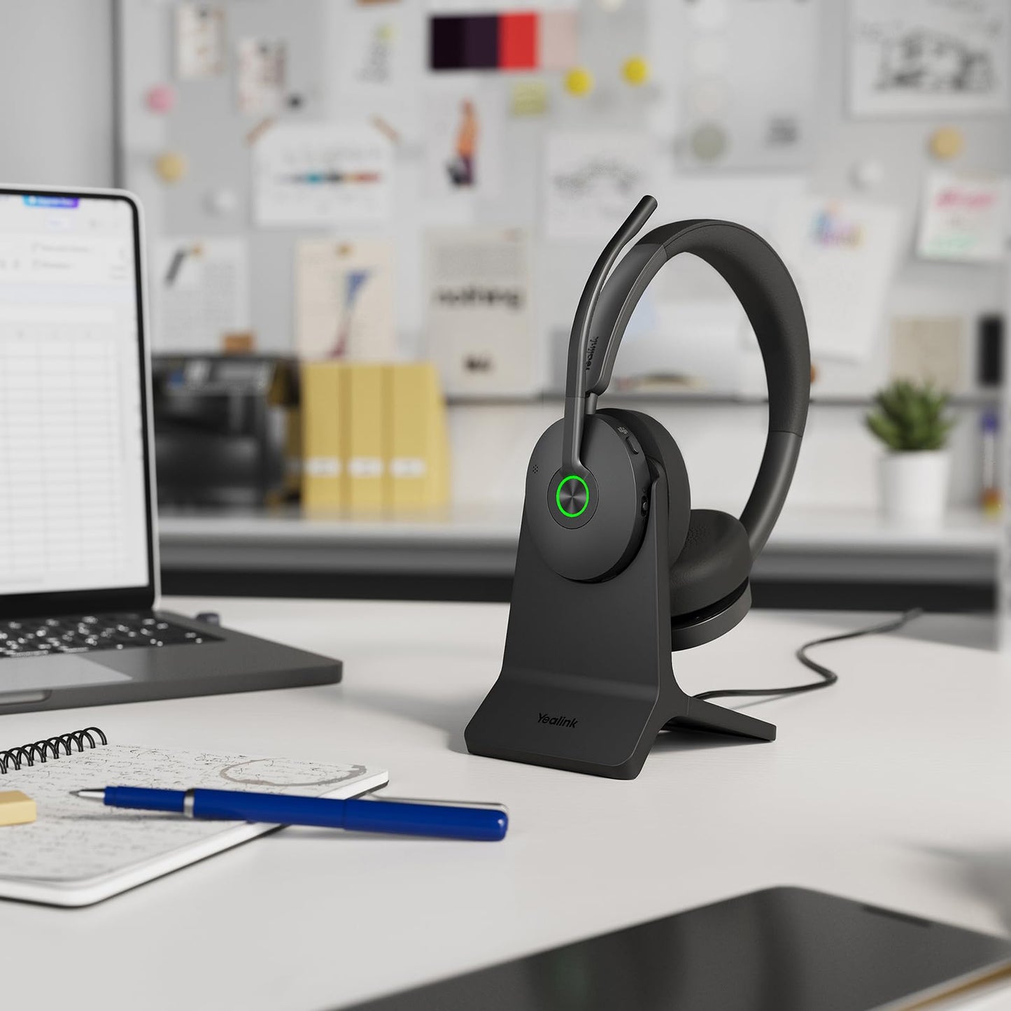 Yealink BHC74 Charging Stand for BH74 Bluetooth Headset & WH68 Hybrid Headphone, ≤90min Fast Charging, NO Power Adapter Needed, NO Headset Control Function, 1.2m USB-A Cable (ONLY Charging Stand)