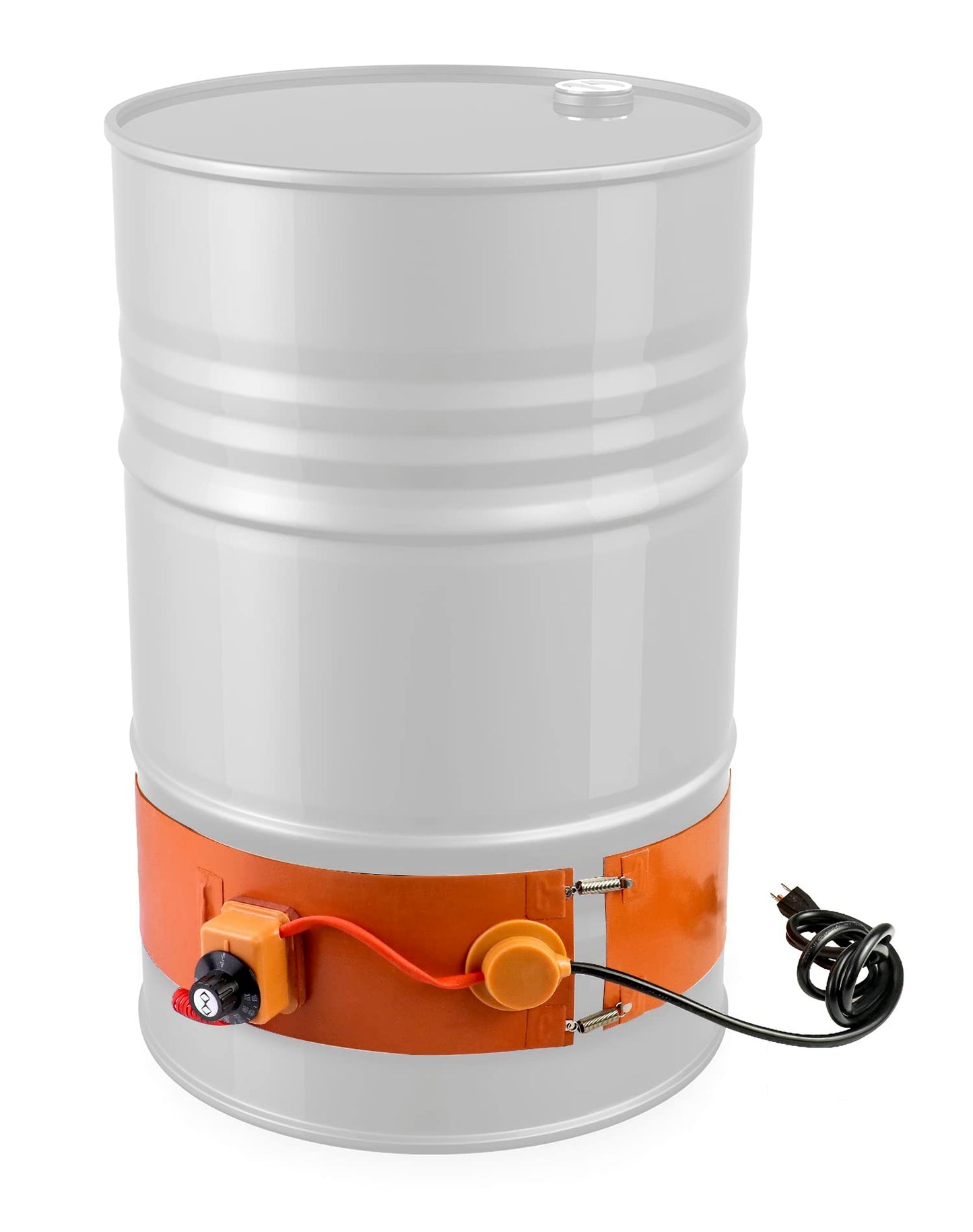 QWORK Drum Heater Band for 55 Gallon Metal Oil Drum - 1200 Watt 120 Volt Grease Keg Warmer With Temperature Adjustment and Thermostat - Insulated Band for Pail Heating