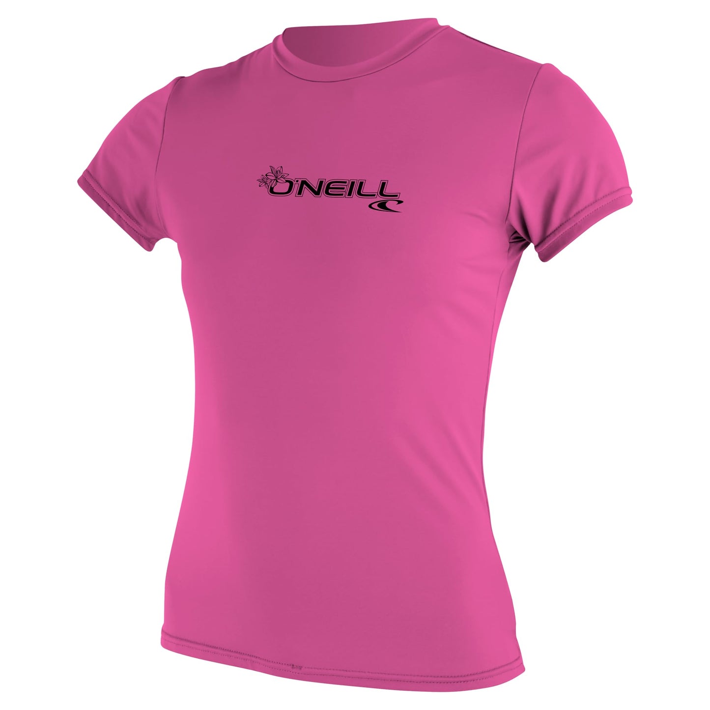 O'Neill Women's Basic Skins UPF 50+ Short Sleeve Sun Shirt, Fox Pink, Medium