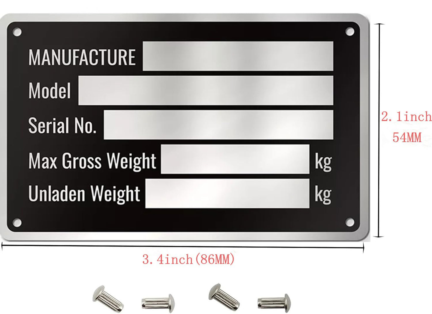 4MM Steel Die Metal Stamping Kit Punch Tool with Aluminum Trailer ID Tag Vin Plate Serial GVWR Medical Blank New （One Set）