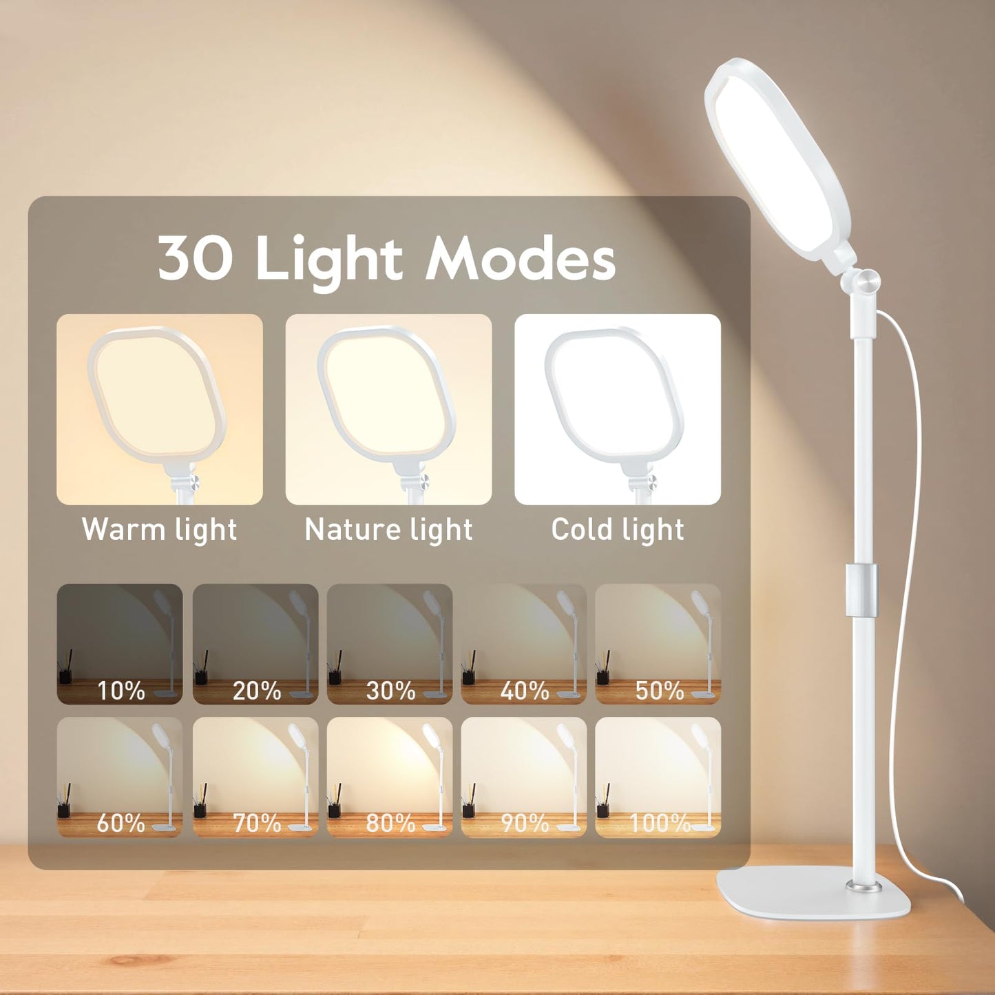 Desktop Video Conference Light for Zoom Meeting (1Pack White)