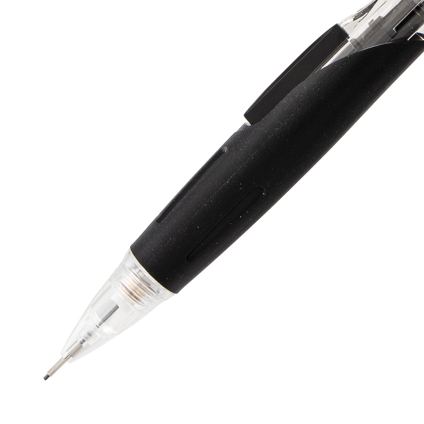 Pentel Twist-Erase Click Mechanical Pencil with Side Click Lead Advance, 0.5mm Fine Point, Large Retractable Eraser, Black Barrel, PD275TA, Box of 12