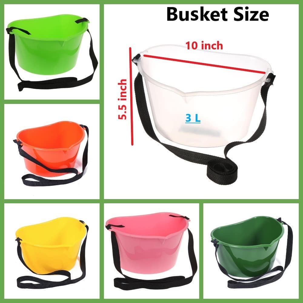 byMall Berry Picking Basket - 3L Hands-Free Fruit Picking Bucket with Adjustable Strap (Green)