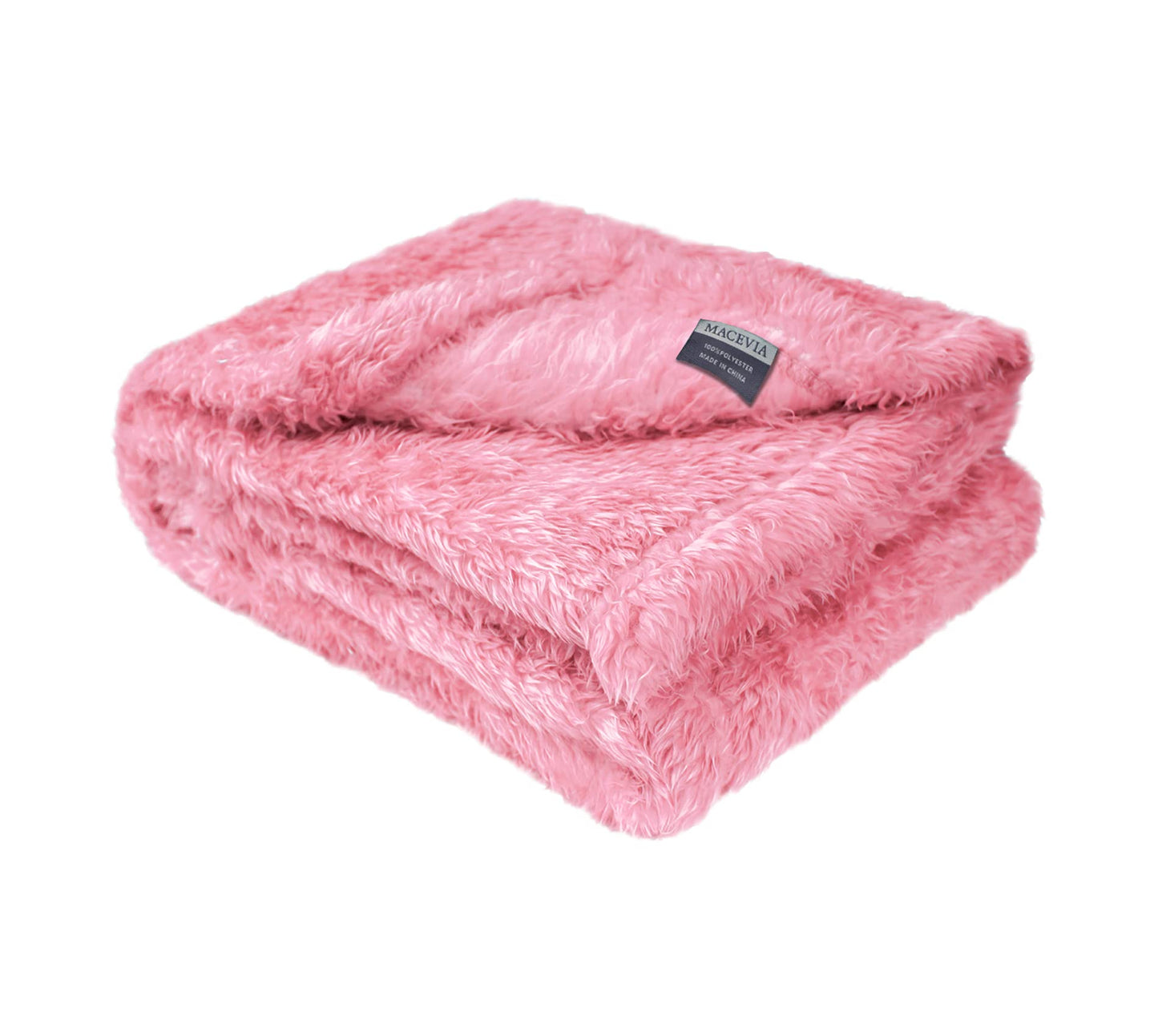 MACEVIA Fluffy Fleece Dog Blankets,Warm Soft Fuzzy Pets Blanket for Puppy,Small,Medium,Large Dogs and Cats,Plush Pet Throws for Bed,Couch,Sofa,Travel(29x40 Inch, Pink)