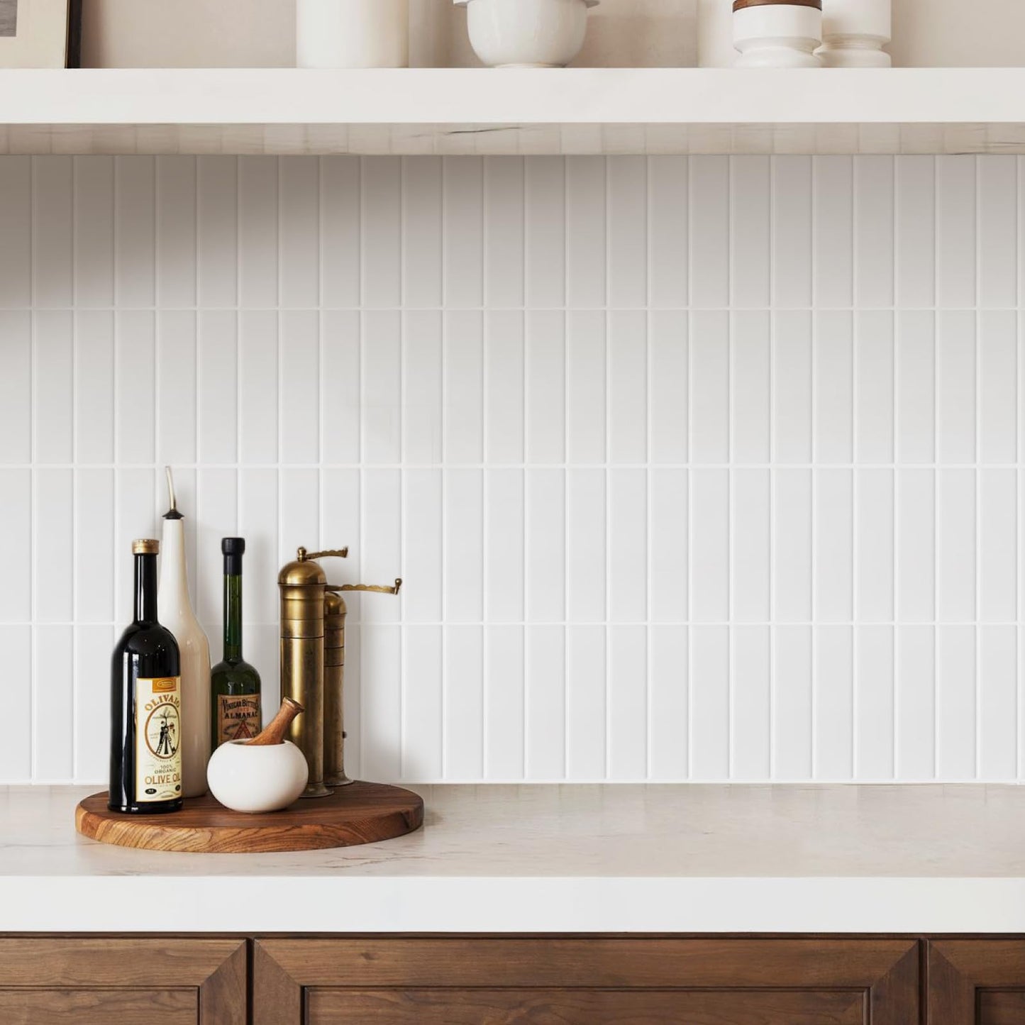 Peel and Stick Backsplash Tiles – 10 Pack 3D Self-Adhesive Wall Panels for Kitchen & Bathroom – Waterproof, Heat-Resistant Stick-On Tile – Modern Design (White)