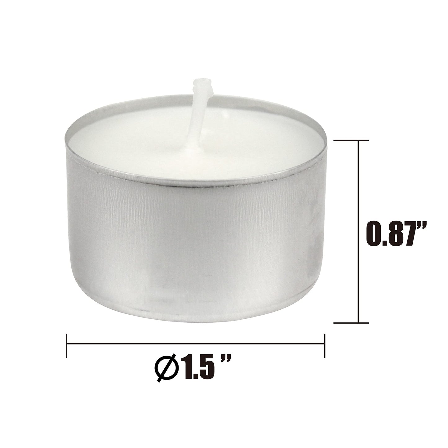 Stonebriar White Unscented Smokeless Long Burning Tea Light Candles with 8 Hour Burn Time, 200 Count