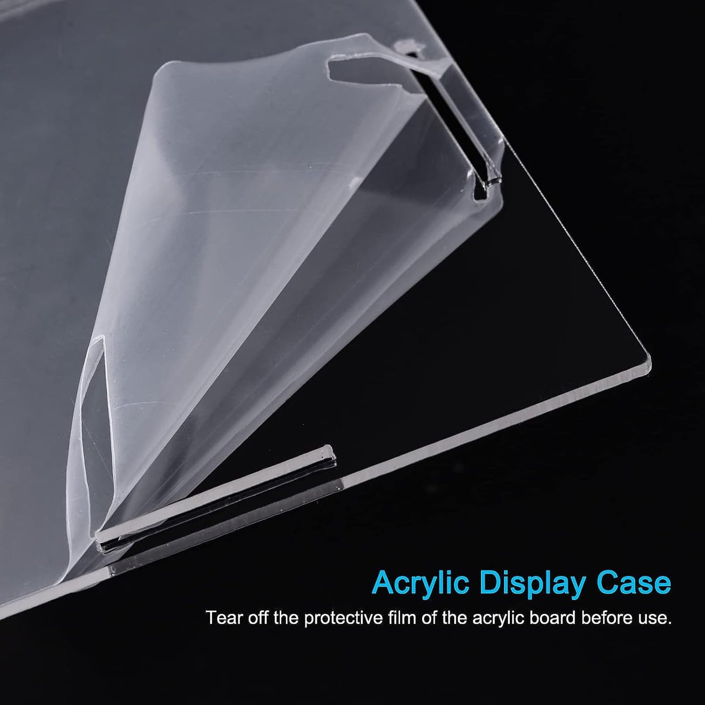 Clear Acrylic Display Case for Mini Funko Pop Figures with Light, 2 Layer Storage Cabinet Shelf Showcase for Toys Mini Figures Collectibles Rock Stone Crystals, Wooden Black Finish 26x12x29cm