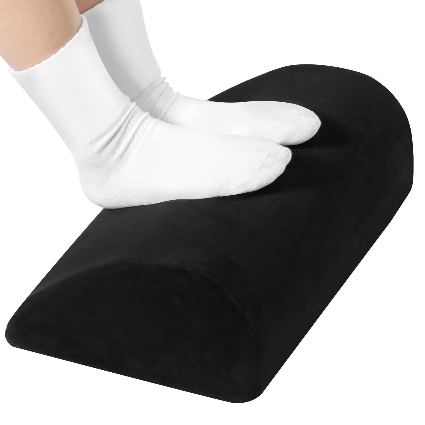 Amazon Basics Foam Foot Rest for Under Desk at Work with Washable Cover, Comfortable Stool for Home and Office, 12.95 x 25.91 x 43.94 cm, Black