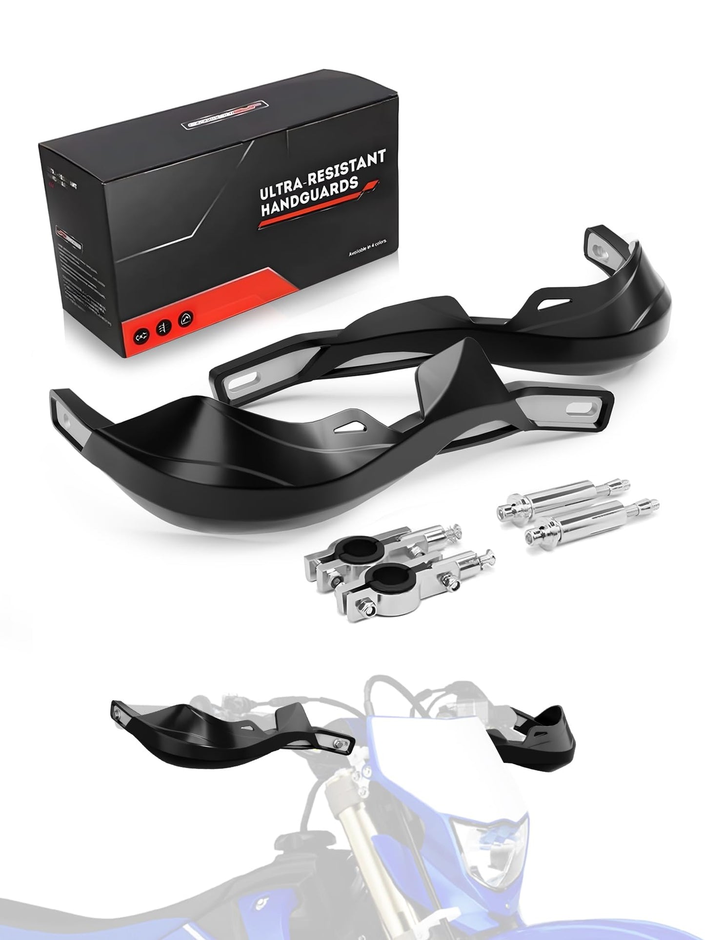 JFG RACING Dirt Bike Handguards,7/8" and 1 1/8" Handlebar Motorcycle Hand Guards Accessories Universal for CRF XR YZF XC KX 125 150 250 300 Motorcycle Ebike ATV Pit Bike Motocross Enduro MX -Black