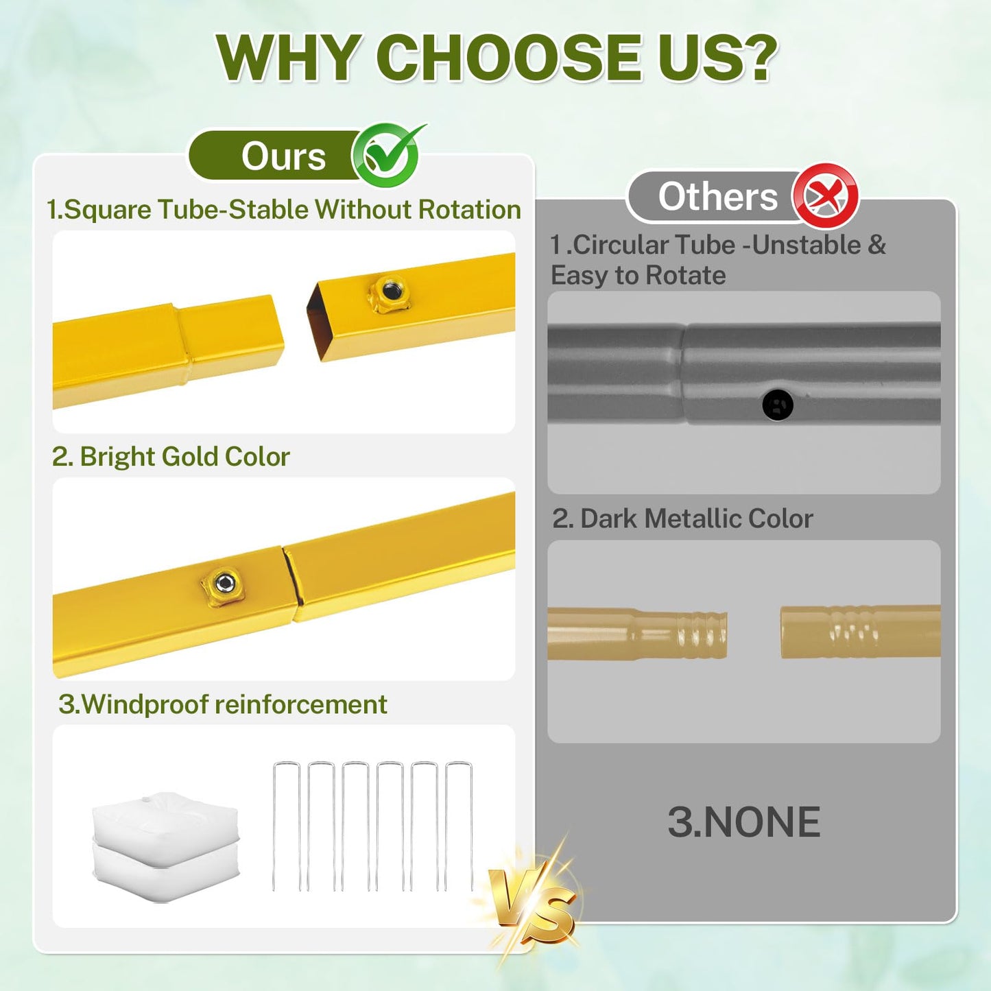 8FT x 8FT Heavy Duty Adjustable Arch Backdrop Stand, Gold Square Back Drop Metal Balloon Arch Stand Kit Frame for Party Wedding Birthday Photobooth Decorations