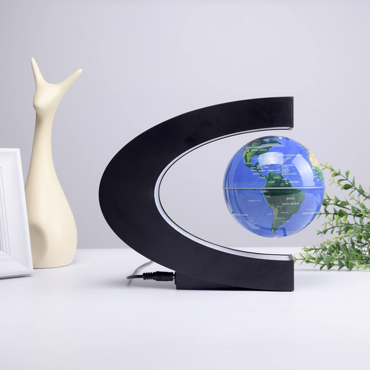 BEBEVOGUE Magnetic Levitation Floating Globe with LED Light Anti Gravity Levitating World Map Office Home Bedroom Desk Gadget Decor Unique Birthday Gift for Men Kids Husband Boss