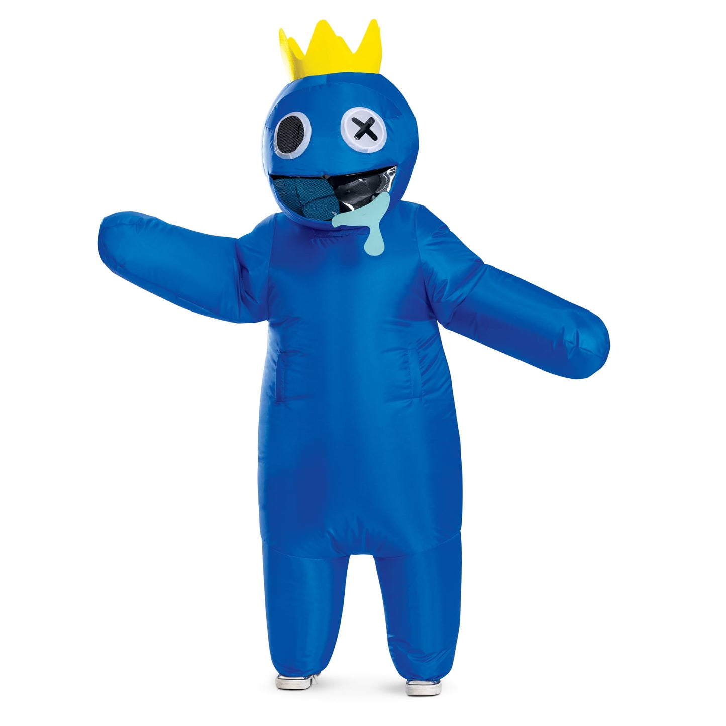 Blue Inflatable Costume, Official Rainbow Friends Inflating Costume with Fan, Kids Size (up to 7-8)