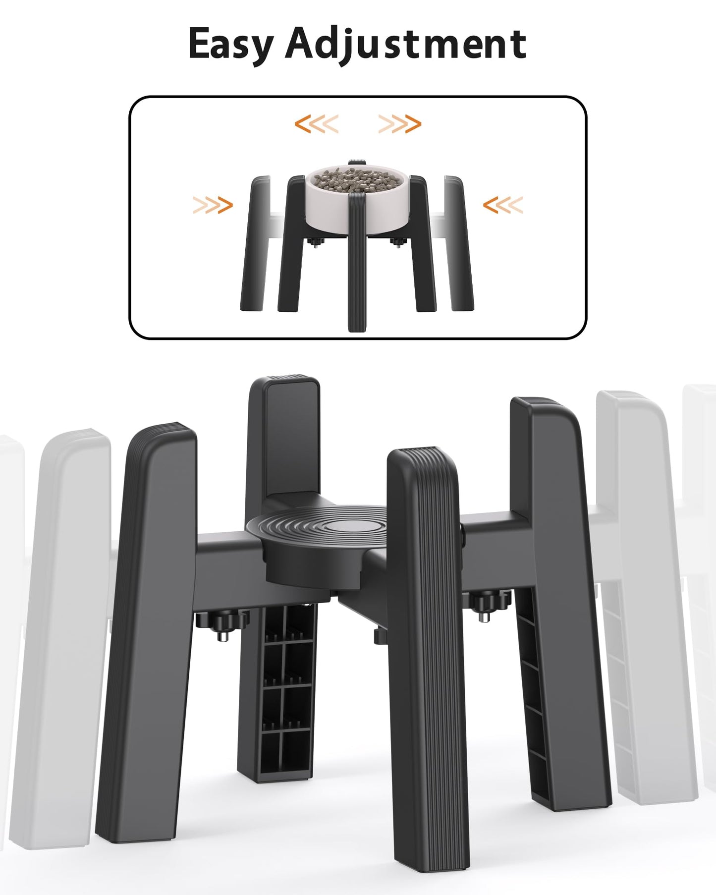 CZPET Dog Bowl Stand with Adjustable Width [2 Pack, Stand Only], Elevated Pet Water & Food Bowl for Medium Pets, Stable and Anti-Slip Raised Bowl