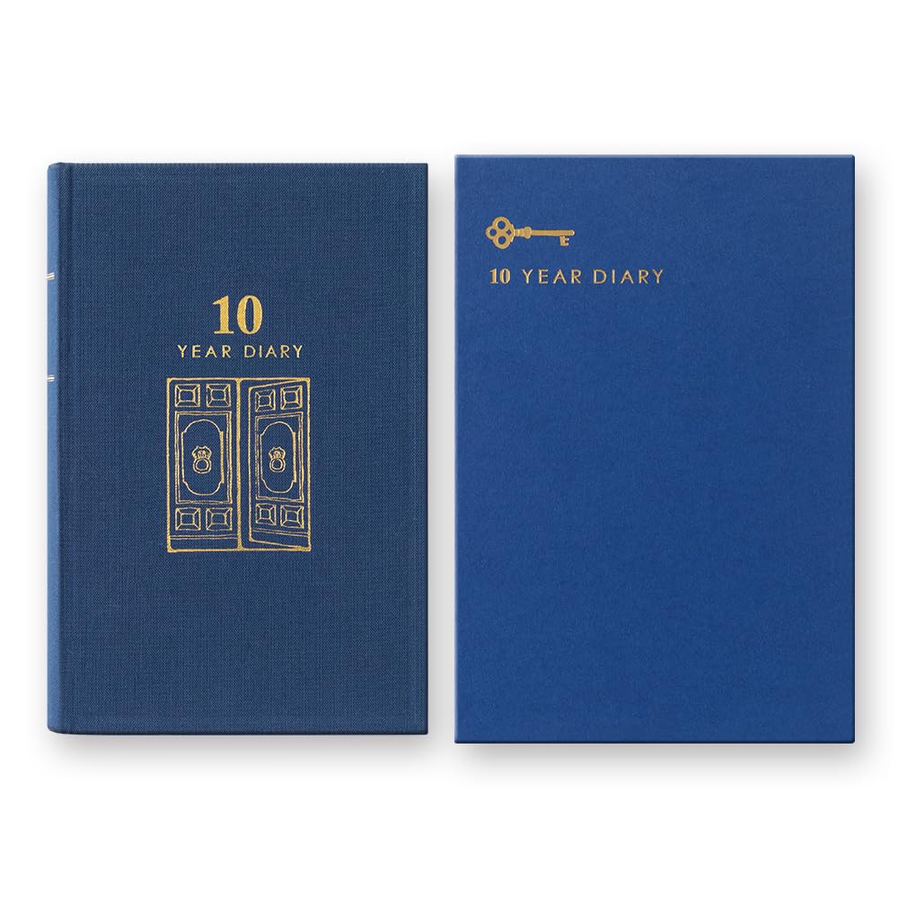 DESIGNPHIL Midori 12397006 Diary, 10 Years Consecutive Door, Navy Blue