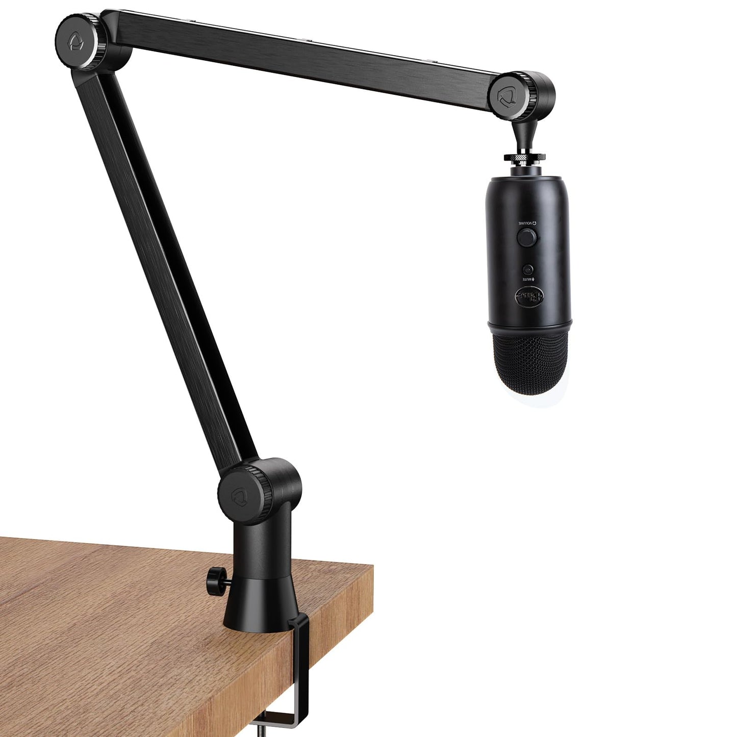 SUNMON Upgraded Blue Yeti Mic Arm, Heavy Duty Boom Arm Compatible with Blue Yeti, AT2020 and Most Mic, Hidden Cable Management, 3/8'' to 5/8'' adapter, Adjustable Mic Stand for Podcast Streaming