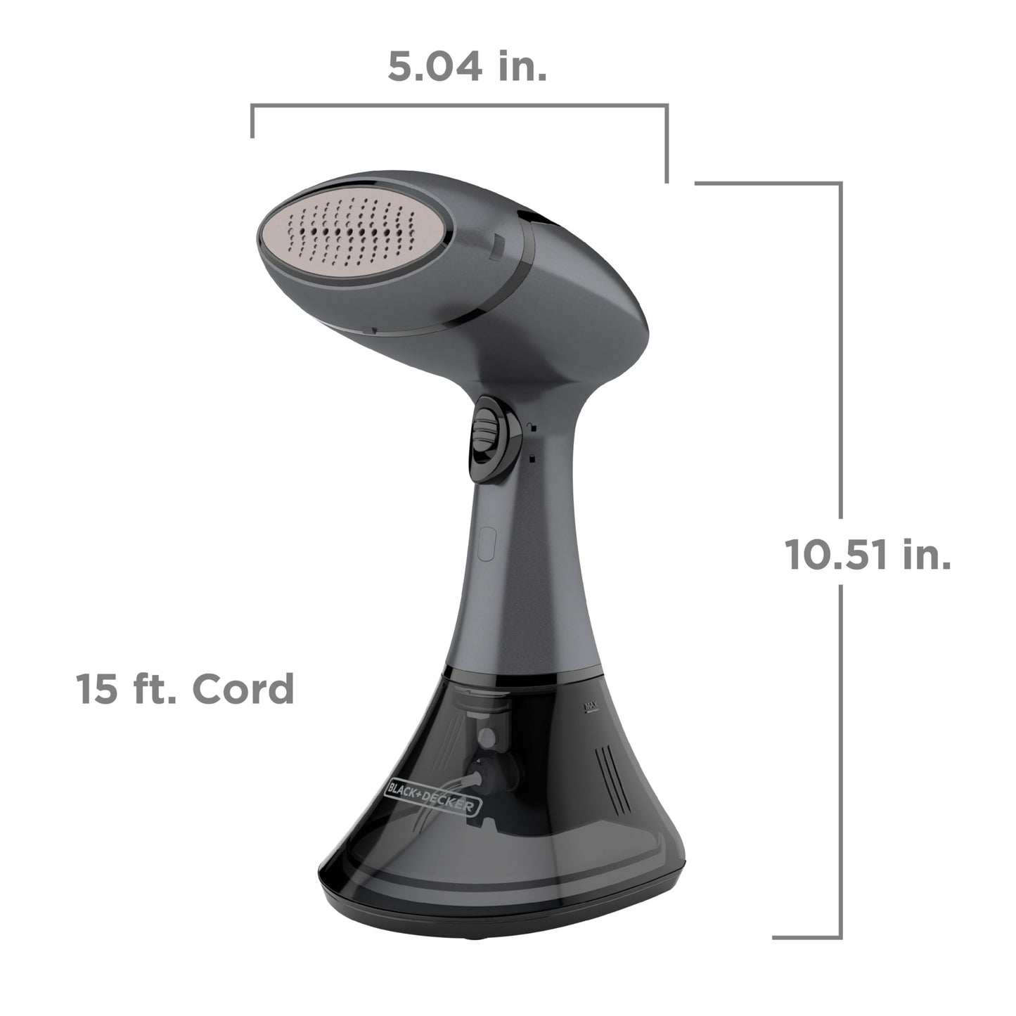Black+Decker Advanced Handheld Steamer and Press Plate to Remove Wrinkles & Refresh Fabrics, 15-ft. Cord and 3 Attachments for All Your Needs