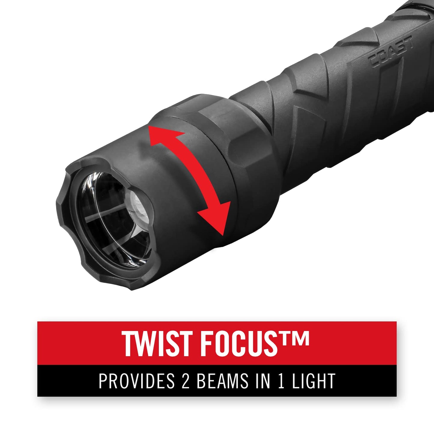 COAST POLYSTEEL 200 with Twist Focus, Pure Beam, 390 Lumen LED Flashlight, Crushproof, Black