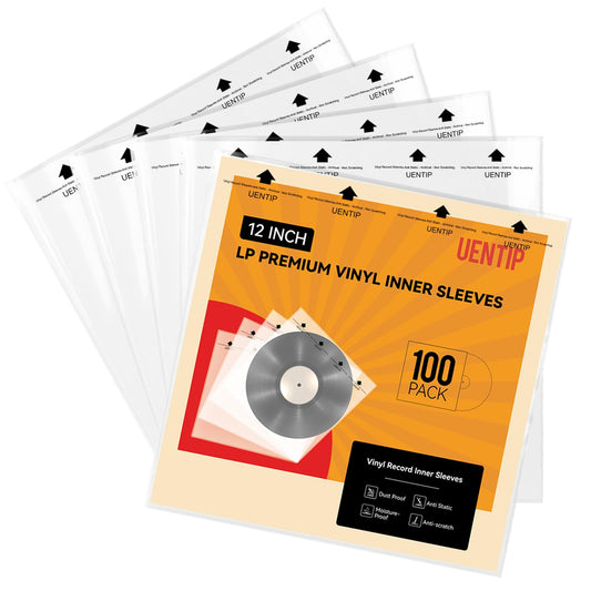 100 Vinyl Record Sleeves-Fits 12 Inch Single, Double, and Gatefold LPs - Protect Your Record Collection (Inner Sleeves-Square)