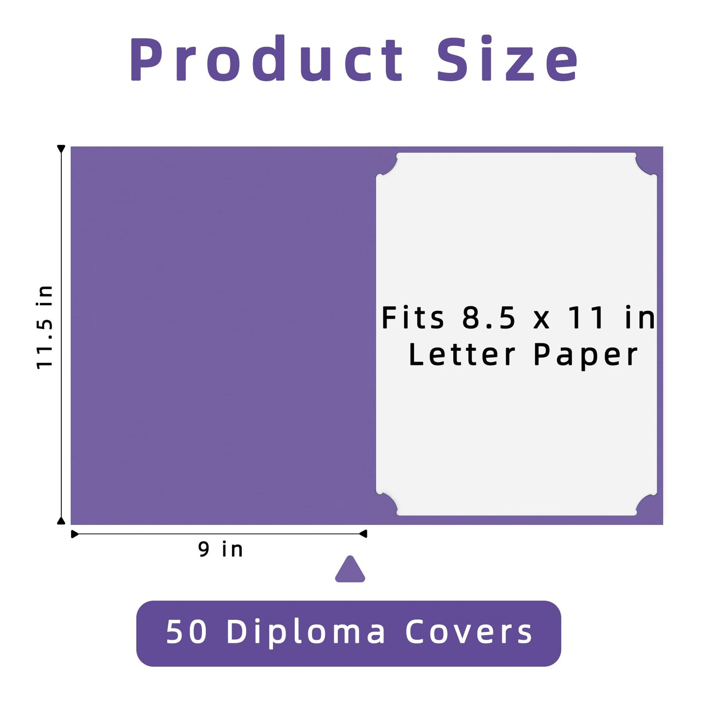 HAUTOCO 50 Packs Certificate Holders, Purple Diploma Holders, Document Award Covers Certificate Folders with Gold Foil Border for 8.5x11 Letter Size